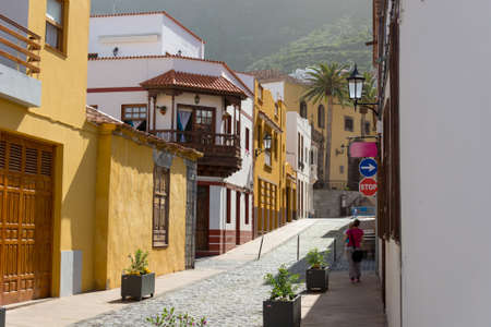 Streets and architecture of traditional spanish coastal town.の写真素材