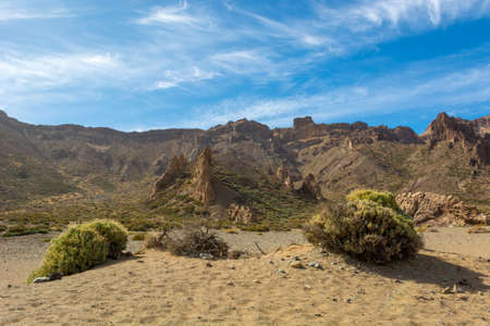 Spectacular landscape with many interesting forms of volcanic activity.の写真素材