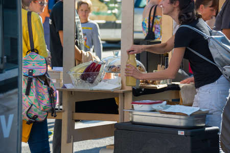 Ljubljana, Slovenia - September 13: Official opening of first Zero waste store Rifuzl, on September 13 in Ljubljana, Sloveniaのeditorial素材