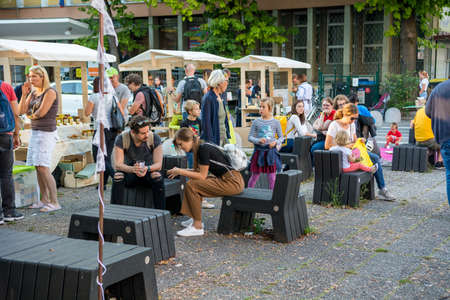Ljubljana, Slovenia - September 13: Official opening of first Zero waste store Rifuzl, on September 13 in Ljubljana, Sloveniaのeditorial素材