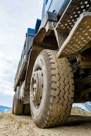 Site view detail of a parked construction truck.の写真素材