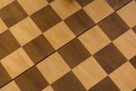 Drop down view of empty chess board.