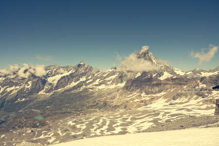 Spectacular view of Matterhorn from Italian side.の写真素材