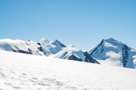 Spectacular mountain ridge viewed from glacial plateu.