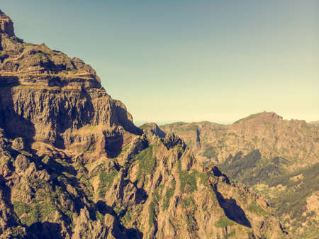 Aerial view of picturesque volcanic mountain landscape.の写真素材