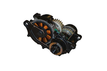 Cut away view of a modern electric motor for an e-bike. Lightweight and powerful electric motor for bicyclesの写真素材