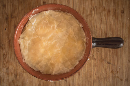 Home made traditional balkan food burek or borek, actually a cheese pita which is called sirnica....