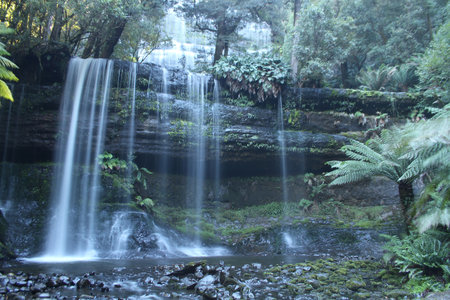 Russell Falls in Tasmania's Mount Field National Parkの写真素材