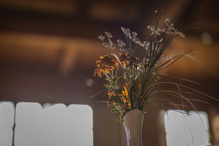 Bouquet of flowers made from common grassの写真素材