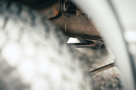 Side view of a new stabilizer rubber mount, the part that connects the stabilizer bar to chassis