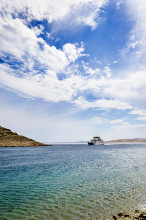 Small ferry on the sea