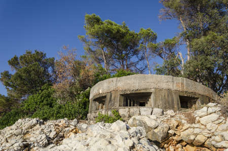 Machine gun bunker on Grgur island, Croatiaの写真素材