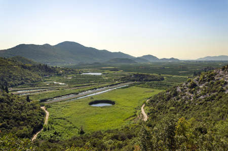 View over agricultural delta of river Neretva, Croatia, Europe の写真素材