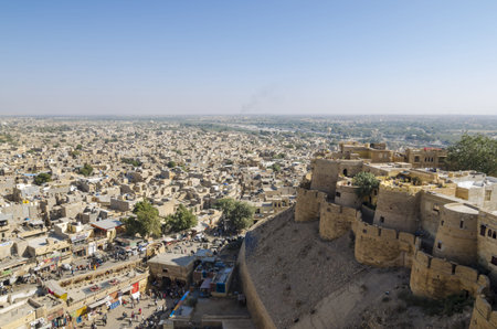 Jaisalmer fort and city from above, Jaisalmer, India.のeditorial素材