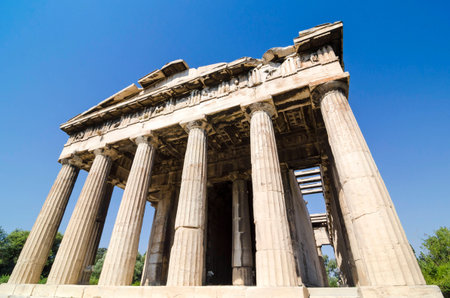 Temple of Hephaistos near Acropolis in Athens, Greece.の写真素材