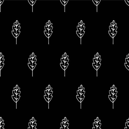 Pattern leaves white lines on a black background vector illustrationのイラスト素材