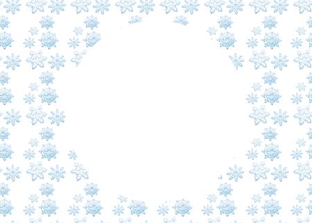 Christmas background with blue snowflakes, isolated on white background, with place for text stock vector illustration for design and decoration.のイラスト素材