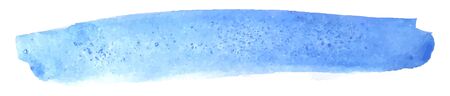 Vector watercolor background blue color smear isolated on white background, stock illustration for design and decoration, postcard, banner, templateのイラスト素材