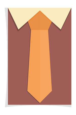 A card with a tie is isolated on a white background. It can be applied on fathers day or on a business event. There is only a tie on the card, you can add text. Vector illustration..のイラスト素材