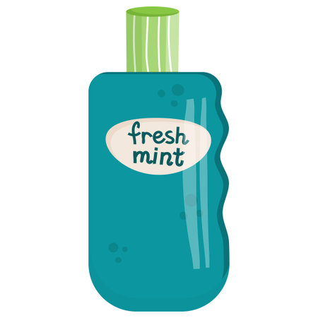 Mint freshness tooth balm is isolated on a white background. Vector illustration for oral hygiene and healthy teeth.のイラスト素材