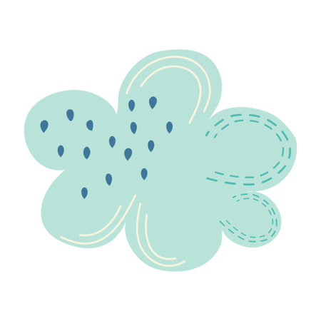 Scandinavian cloud isolated on white background. Vector illustration in a simple Scandinavian style for children.のイラスト素材
