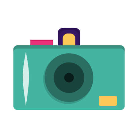 The camera icon for the blogger and stream entries in cartoon style is isolated on a white background. Vector illustration of equipment for workのイラスト素材