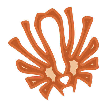 Abstract stylized boho-style leaves isolated on a white background. Vector illustration for decoration design, postcards. Tropical foliage in muted colors.のイラスト素材