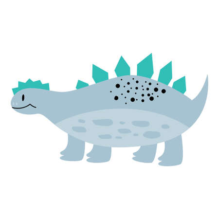 Dinosaur isolated on white background.Predatory extinct lizard in flat style for kids or baby textiles. Vector illustration.のイラスト素材