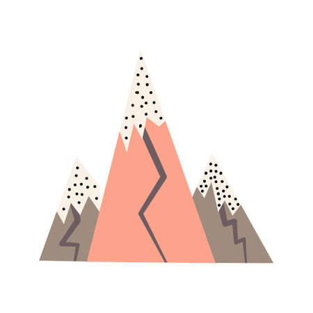 Mountain Scandinavian isolated on white background. Vector illustration in a flat handdrawn styleのイラスト素材