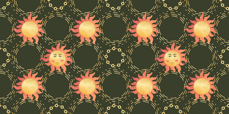 Celestial pattern with sun, great design for any purposes. Magic cosmic sky, abstract esoteric...
