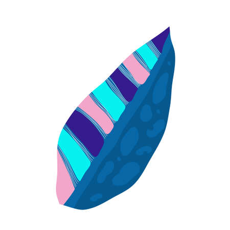 Neon floral isolated for textile design. neon jungle in blue, pink and purple color. Modern exotic design. Bright botanical summer motifのイラスト素材