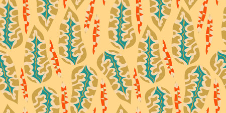 Aesthetic boho jungle seamless pattern for print design. Boho botanical tropic floral background....