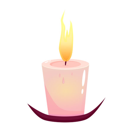 Candle isolated on white background. cartoon vector illustration. Vector design for dia de los muertos Mexican holidayのイラスト素材