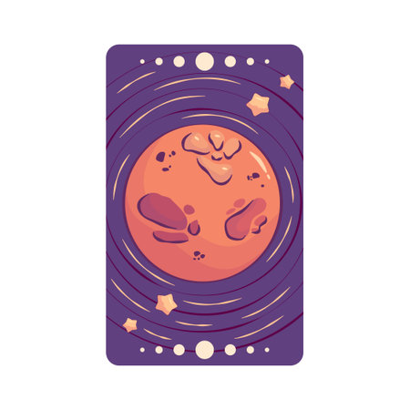 Esoteric tarot card magic celestial design. Mystic moon, eye, crystal cartoon vector illustration. hand drawn vector illustration. Esoteric boho tarot card.のイラスト素材