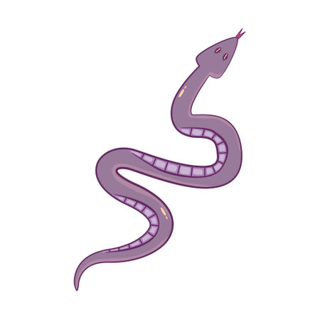 Magic snake celestial vector isolated. Mystic purple animal snake. vector single illustrationのイラスト素材
