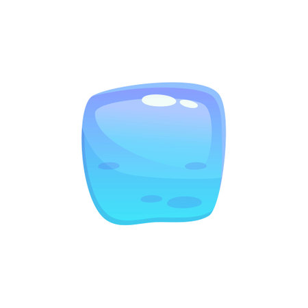 Game Water Button UI. Aqua Blue Button kit element. Vector cartoon illustration. Game ui for app and menu.のイラスト素材
