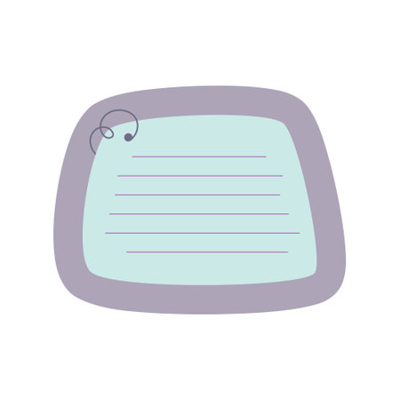 Cute Memo Notebook paper frame for text. Planner sticker element sticky. Flat vector illustration. Cute note planner page.のイラスト素材