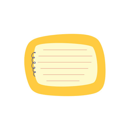Cute Memo Notebook paper frame for text. Planner sticker element sticky. Flat vector illustration. Cute note planner page.のイラスト素材