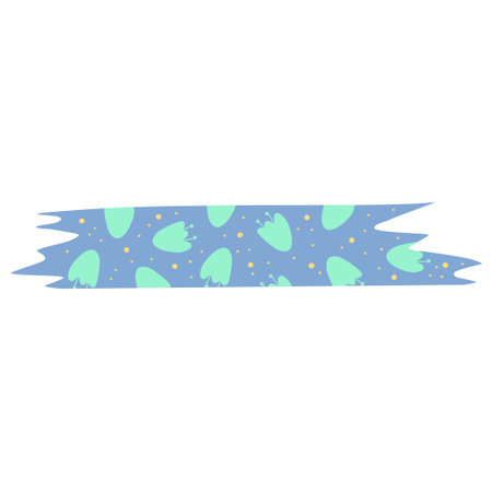 Tape Paper Sticker vibrant flora. Sticky for scrapbook nd border scotch. Washi strip vibrant color. Digital tape adhesive. vector illustrationのイラスト素材