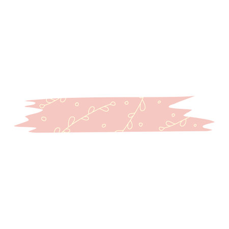 Tape Paper Sticker aesthetic hand drawn. Sticky for scrapbook nd border scotch. Washi strip aesthetic pastel color. Digital tape adhesive. vector illustrationのイラスト素材