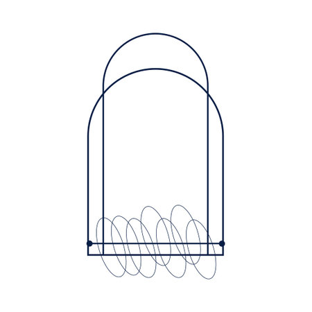 Aesthetic Frame minimal element. Y2k graphic shape with star and line. Aesthetic vecor illustration. Geometric arch for modern designのイラスト素材