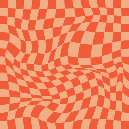 Pattern Psychedelic checkerboard. Groovy retro checkered texture. Psychedelic playful background....