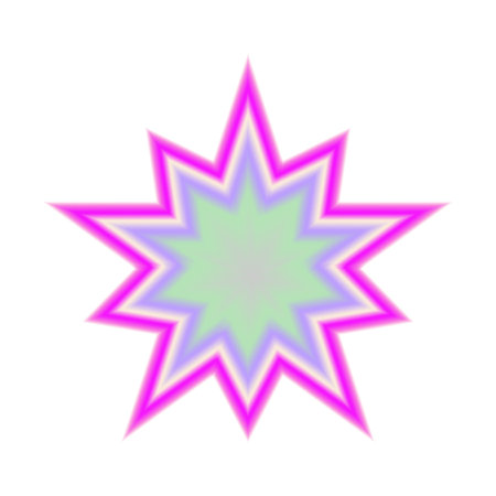 Gradient Y2K blur element. Abstract aesthetic y2k blur star. Gradient vector illustrationのイラスト素材