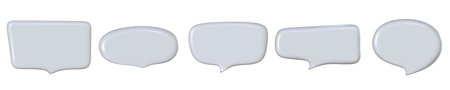3d speech balloon set for text. Cloud for message talk. Speak dialog box. 3d vector render.
