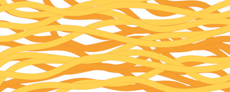 Noodle Ramen Pattern background. Pasta food texture spaghetti geometric. Abstract ramen ornament. Flat vector illustration. Wave texture backgroundのイラスト素材