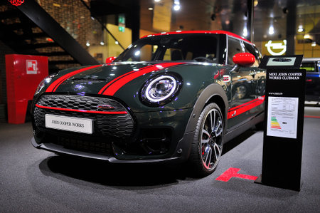 FRANKFURT, GERMANY - SEPT 2019: MINI COOPER MINI ELECTRIC, IAA International Motor Show Auto...