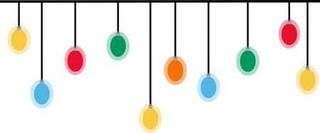 christmas colorful balloons christmas garlandのイラスト素材