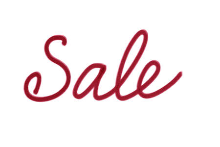 raster illustration banner with the word sale in red color imitation of paintの写真素材