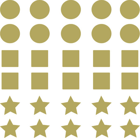 set isolated shapes circles squares asterisks yellowのイラスト素材