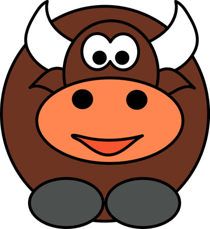 bull standing on its feet isolated on a white backgroundのイラスト素材